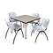 Kee Kee Square Table & Chair Set, Wood, Metal, Plastic Top, Maple TB3636PLBPCM47GY - alternate 1